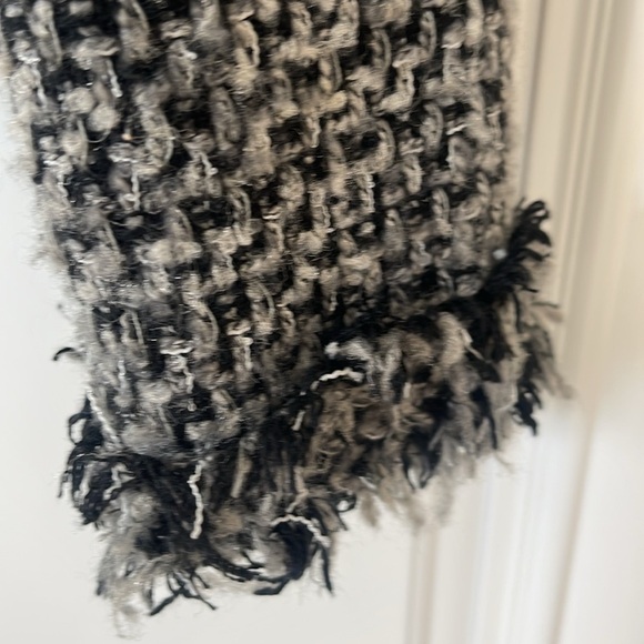 Secret Label tweet open front fringe black gray grey blazer jacket size small - Picture 4 of 15